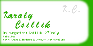 karoly csillik business card